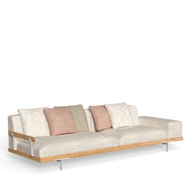 Talenti Divano 3 posti Allure bracciolo SX natural teak peach white Longho Design Palermo