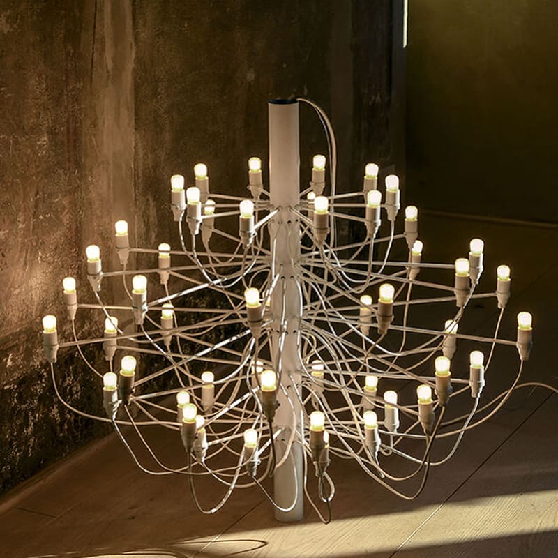 Flos - Lampadario 2097/50 Clear Bulbs bianco opaco