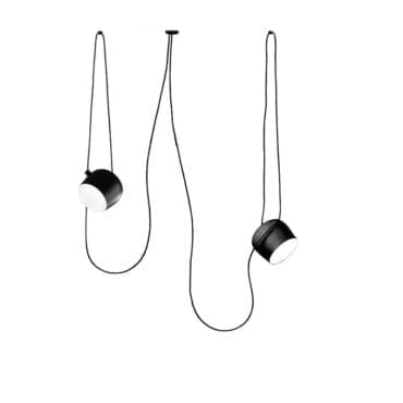 Flos Lampada a sospensione Aim small nera 2 moduli con rosone multiplo nero Longho Design Palermo