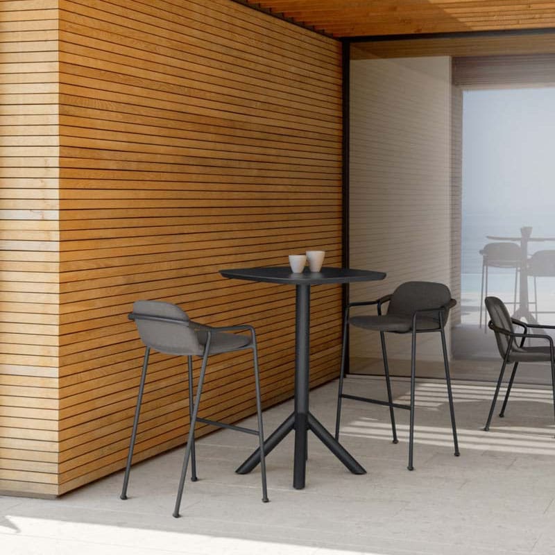 Talenti Tavolo da bar Coral 75x75 graphite dark grey Longho Design Palermo