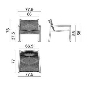Arper Poltrona Kata Rovere 3D Knit microimbottita con pattern grafico Wheat longho design palermo