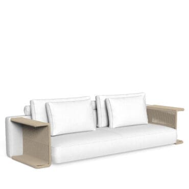 Talenti - Divano Cliff Dèco schienale in tessuto beige white
