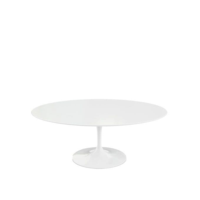 Knoll Tavolino Ovale Saarinen base Bianca top laminato bianco L 107 longho design palermo