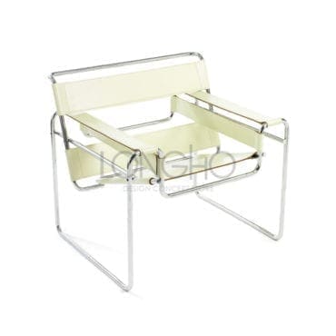 Knoll Poltrona Wassily Cuoio Bianco Beige Longho Design Palermo