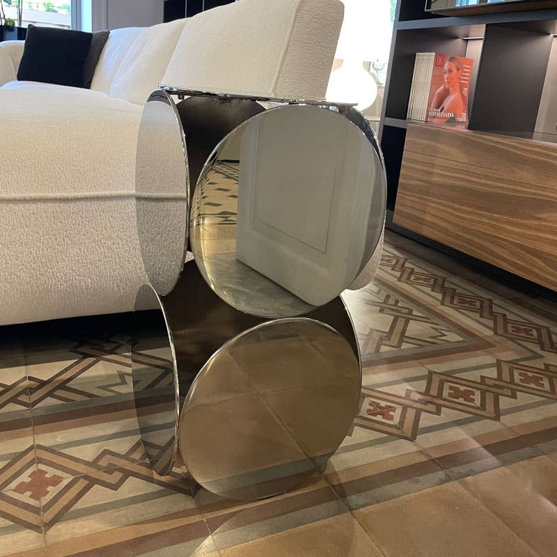 Minotti Tavolino Still cromo lucido Longho Design Palermo