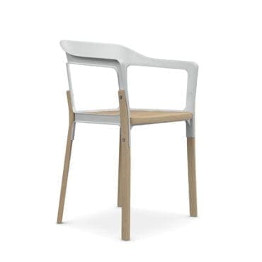 Magis - Sedia Steelwood schienale bianco gambe faggio naturale