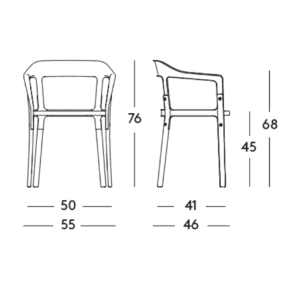 magis steelwood sedia longho palermo misure