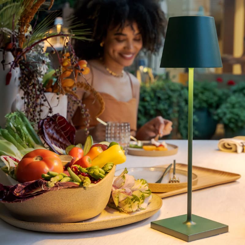 Zafferano Lampada da tavolo Poldina verde scuro 1 Longho Design Palermo