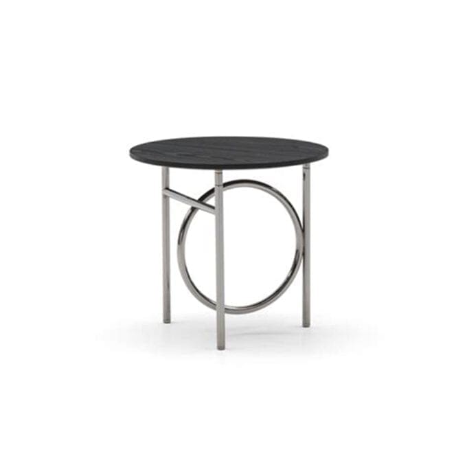 Minotti Tavolino Ring struttura bronzo piano laccato liquirizia