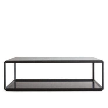 Molteni - 45° Tavolino H37 struttura metallo piano vetro