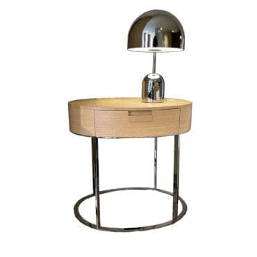 Maxalto - Comodino Amphora base cromata cassetto rovere chiaro