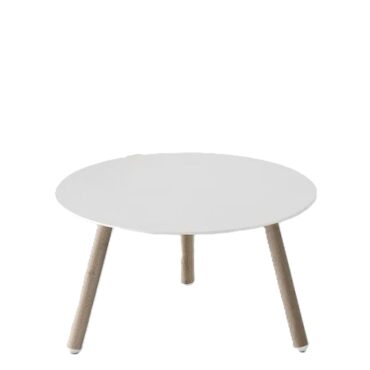 Kristalia – Tavolino BCN table H45 piano laminato Pure-white bianco gambe faggio Longho Design Palermo