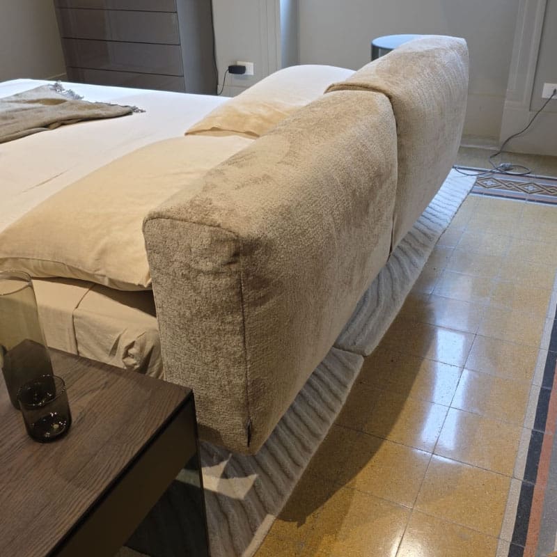 Lago Letto matrimoniale Air Soft testiera tessuto Please gambe vetro extrachiaro 220x180 2 Longho Design Palermo