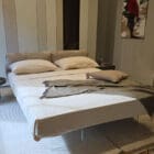 Lago Letto matrimoniale Air Soft testiera tessuto Please gambe vetro extrachiaro 220x180 Longho Design Palermo