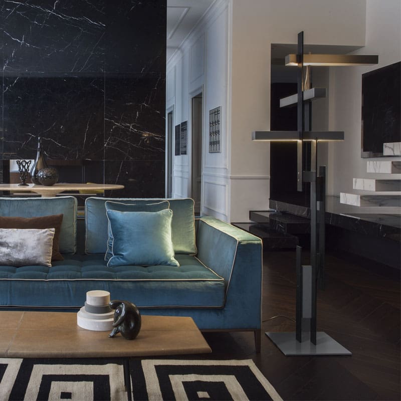 Oluce Lampada da terra Las nero grigio opaco 1 Longho Design Palermo