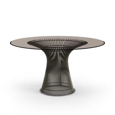 Knoll - Tavolo Platner d135 base bronzo piano vetro bronzo