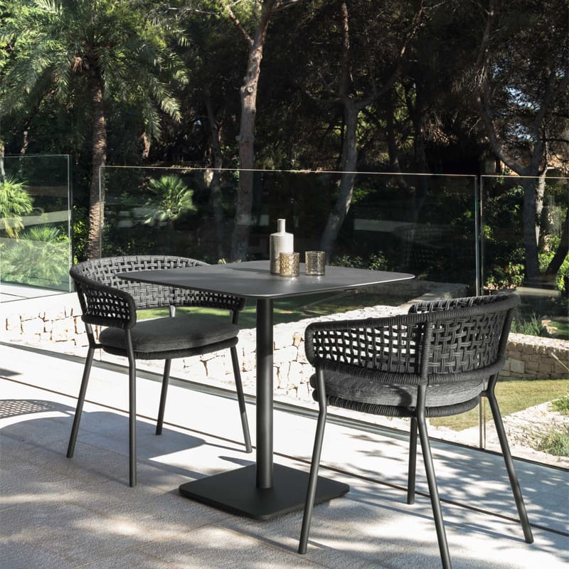 Talenti Poltrona Pranzo Moon Alu dark grey cuscino seduta dark grey longho design palermo 3