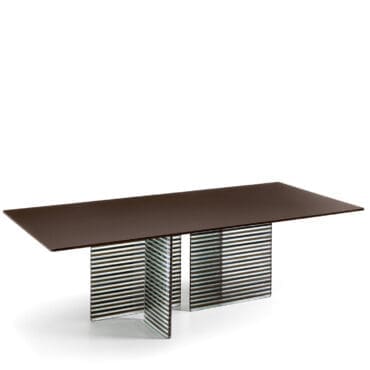 Fiam - Tavolo Big Wave 240x110 base DV Glass colorata piano vetro trasparente retroverniciato