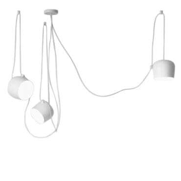 Flos - Lampada a sospensione Aim bianca 3 moduli e rosone multiplo bianco