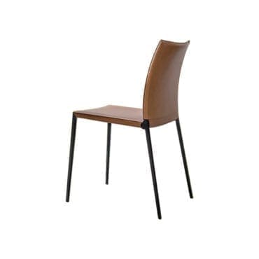 Zanotta - Sedia Lia 2086 pelle tabacco base nera