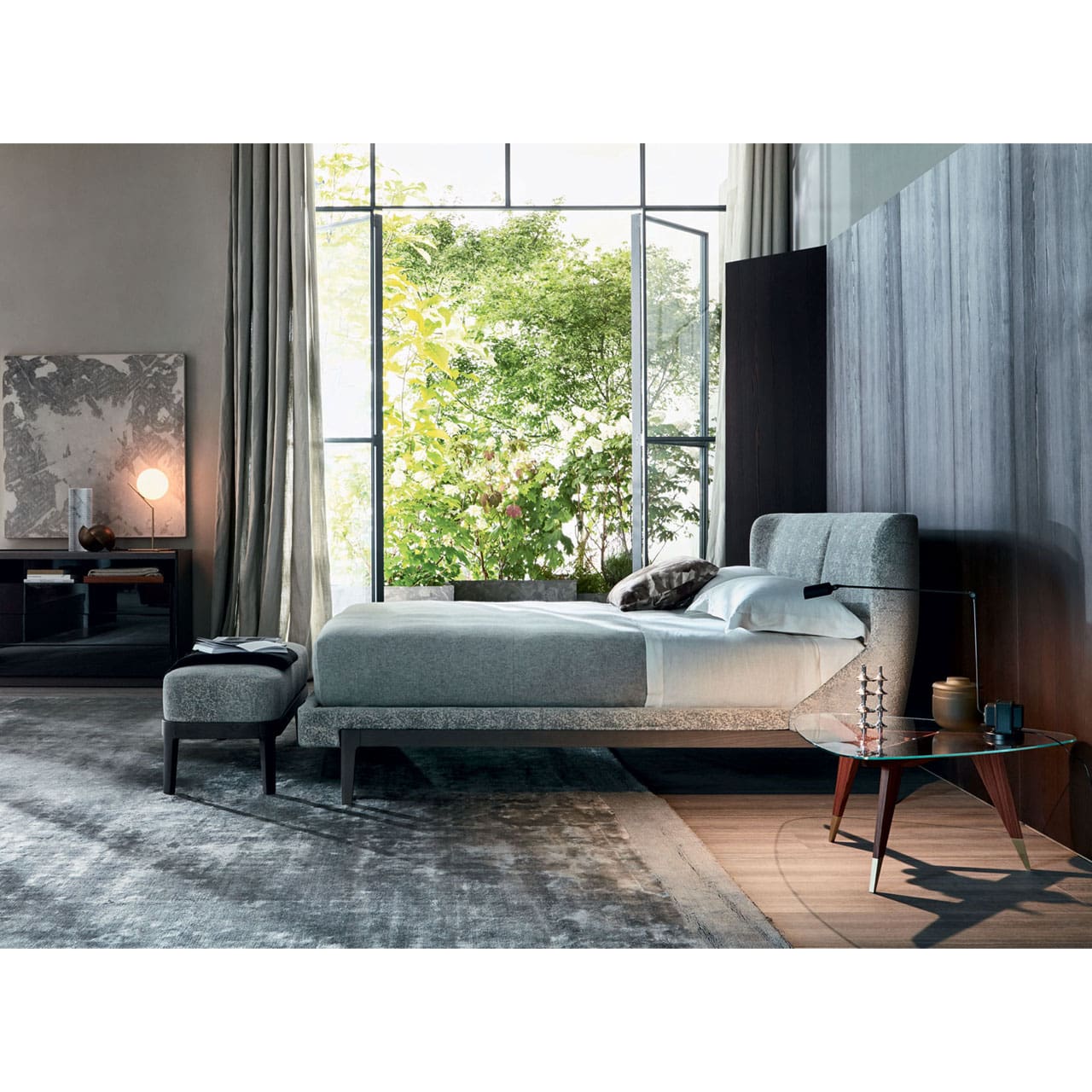 Molteni Letto matrimoniale Fulham 160x200 tessuto LONGHO