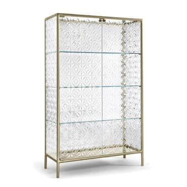 Fiam – Vetrina Echo struttura champagne e ante in vetro extralight fuso 101x41 H163