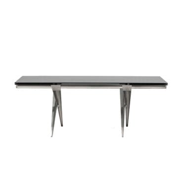 Desalto - Tavolo Tender allungabile 170x85 piano vetro grigio gambe titanium