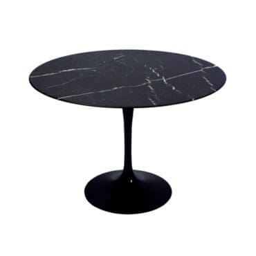 Knoll - Tavolo Saarinen Tulip d137 base nera piano marmo Nero Marquina