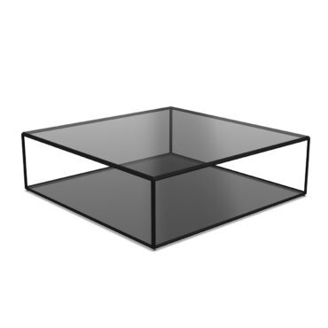Molteni – Tavolino 45° vetro fumè struttura essenza longho palermo