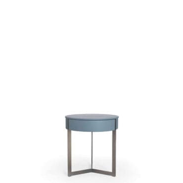 LEMA - Comodino/tavolino Sign con cassetto Ruta lucido laccato struttura bronzo opaco d45