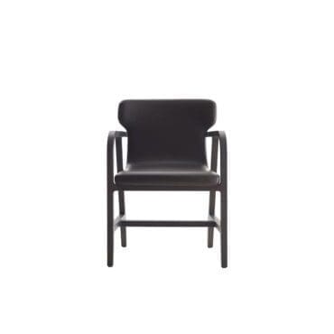 Maxalto – Sedia con braccioli Fulgens struttura gomma lacca rivestimento in pelle cat.Alfa