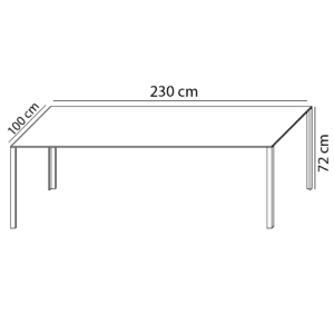 Molteni Tavolo Rettangolare LessLess 230x100 longho palermo