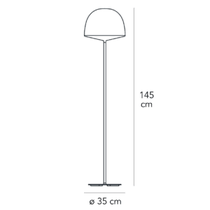 Fontana Arte Lampada da terra Cheshire Media longho design palermo dimensioni