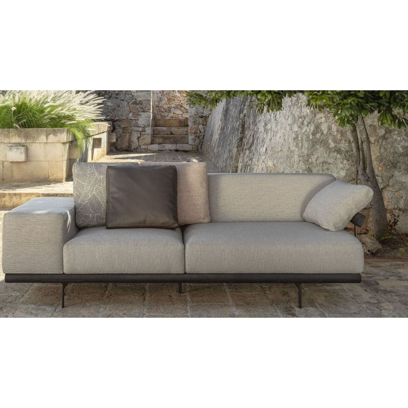 Talenti Divano 2 posti Allure bracciolo DX rivestito e bracciolo SX legno palissandro plain taupe Longho Design Palermo