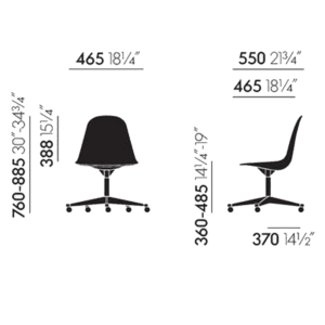 Vitra Sedia Eames Plastic Side Chair PSCC longho design palermo dimensioni