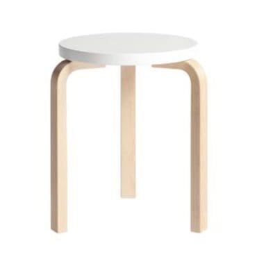 Artek - Sgabello 60 Betulla laccato bianco
