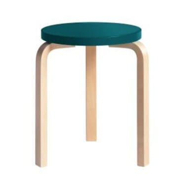 Artek - Sgabello 60 Betulla laccato petrolio