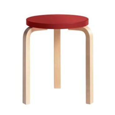 Artek - Sgabello 60 Betulla laccato rosso