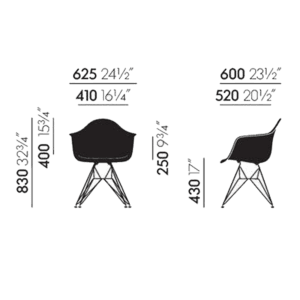 Vitra Eames Fiberglass Armchair DAR longho design palermo dimensioni