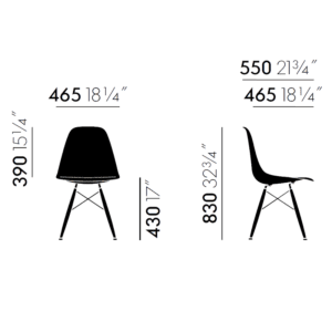 Vitra Eames Fiberglass Side Chair DSW longho design palermo dimensioni