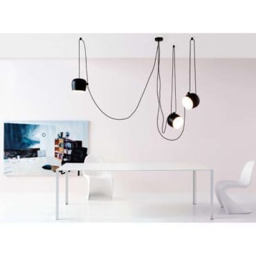 Flos - Lampada a sospensione Aim nero 3 moduli e rosone multiplo nero