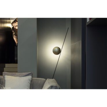 Catellani&Smith - Lampada da terra Lederam F1 oro nero longho design palermo