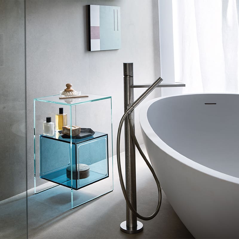 Fiam Tavolino Magique in vetro extralight contenitore in vetro