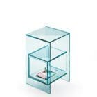 Fiam Tavolino Magique struttura trasparente contenitore vetro trasparente Longho Design Palermo