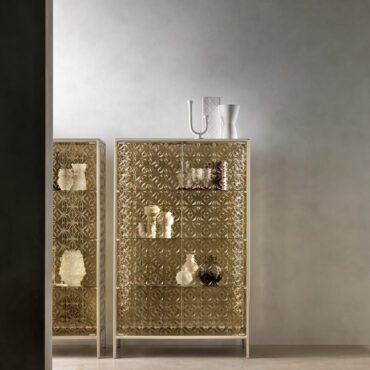 Fiam-Vetrina-Echo-struttura-champagne-e-ante-in-vetro-bronzo-fuso-101x41-H163-Longho-Design-Palermo