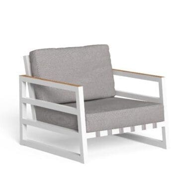 Talenti Poltrona Living Alabama Alu Bianca Grigio chiaro Longho Design Palermo