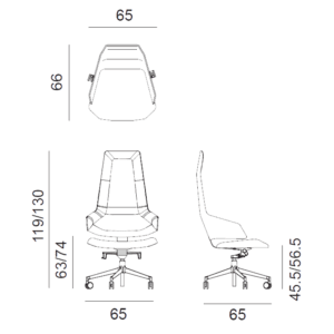 Arper Poltrona Aston trespolo girevole a 5 razze longho design palermo dimensioni