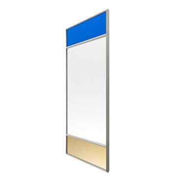 Magis - Specchio da parete rettangolare Vitrail oro extra chiaro blu Longho Design Palermo