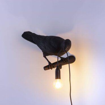 Seletti-Lampada-da-esterno-Bird-Lamp-Appesa-a-Destra-Nero-Longho-Design-Palermo