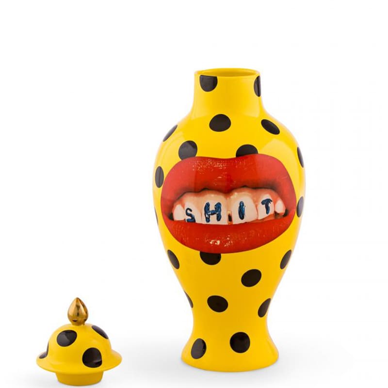 Vaso In Ceramica Giallo Shruti Designs Con Stampa Piastrelle | Porta Natura In Casa - 3